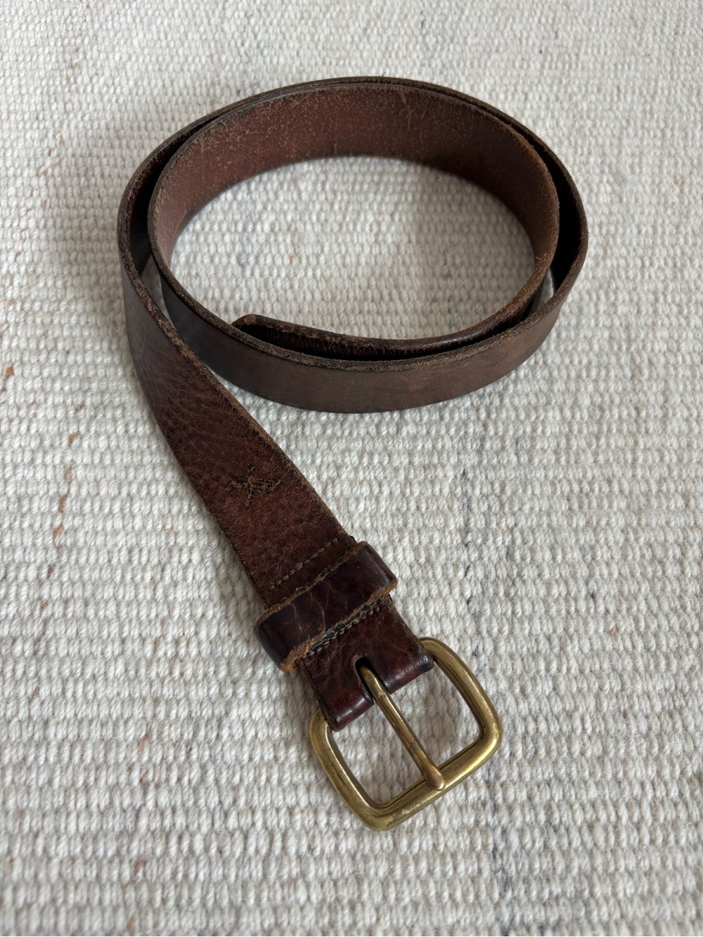 | Eddie Bauer | Men’s Brown Genuine Leather Belt with Solid Brass Buckle